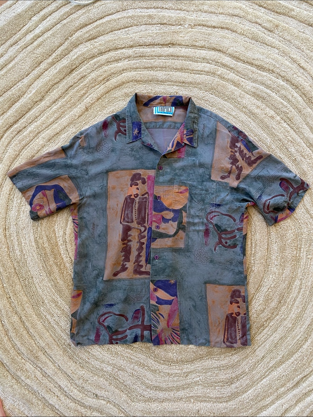 ✨ VINTAGE 80s/90s TROPOCO HAWAII ABSTRACT ART CAMP SHIRT ✨